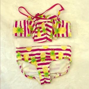 Girls ruffled pineapple bikini( never worn)